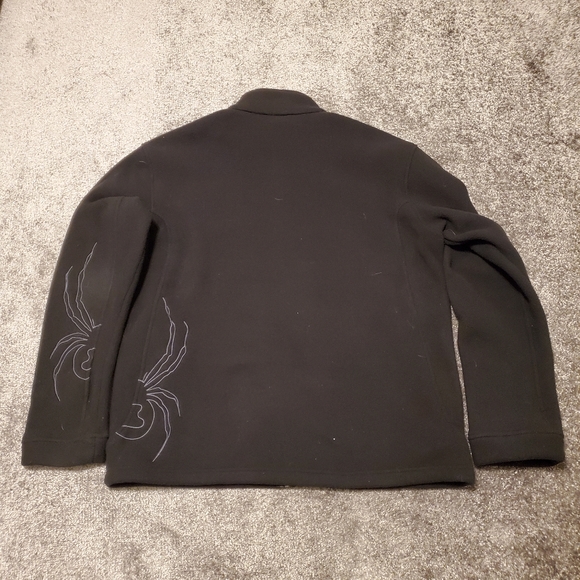 Spyder sweater Mens Large Black Full Zip Fleece Logo - Picture 6 of 12